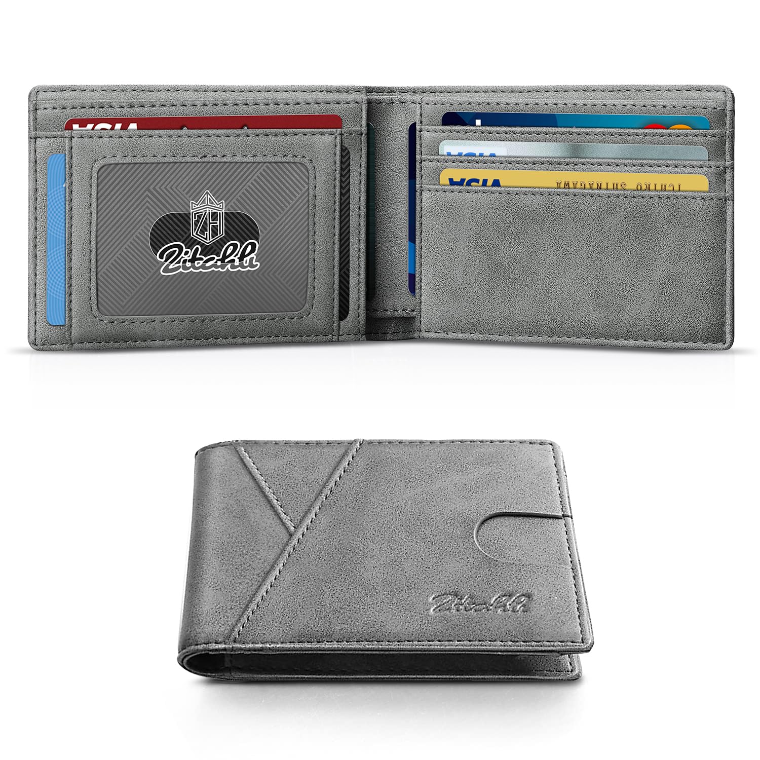 Zitahli Wallet for Men Slim 11 Credit Card Holder RFID Blocking Small Men's Wallet Bifold Minimalist Front Pocket With Mens Gifts Box | Slim, RFID