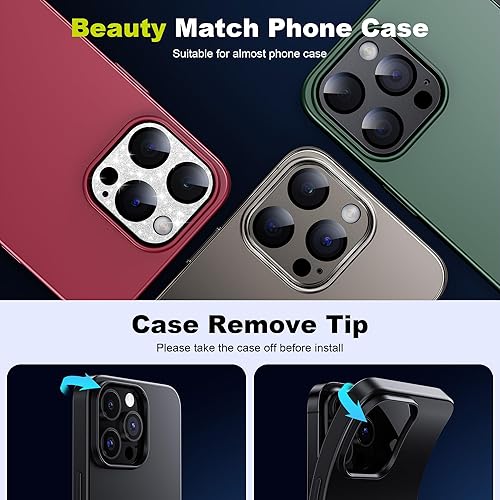 Miniatura 5 de WSKEN Protector de lente de cámara para iPhone 15 Pro/iPhone 15 Pro Max, aleación mate [prueba inastillable] Protector de pantalla de cámara de