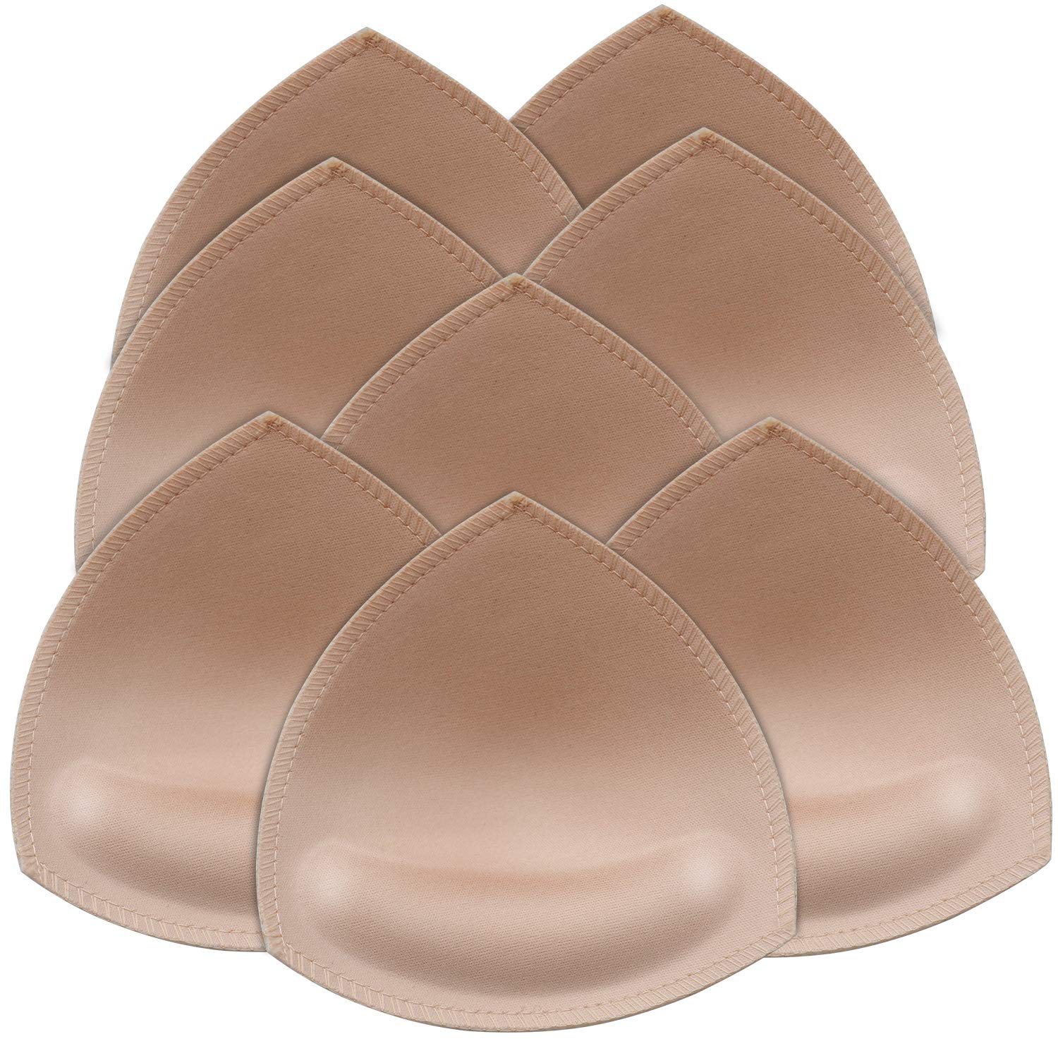 oxysaiko Bra Pads Inserts 4 Pairs, Women's Breathable Comfy Replacement Removable Sport Bra Push Up Pads Suitable for C cup and D cup, Beige, One Size-picture-55
