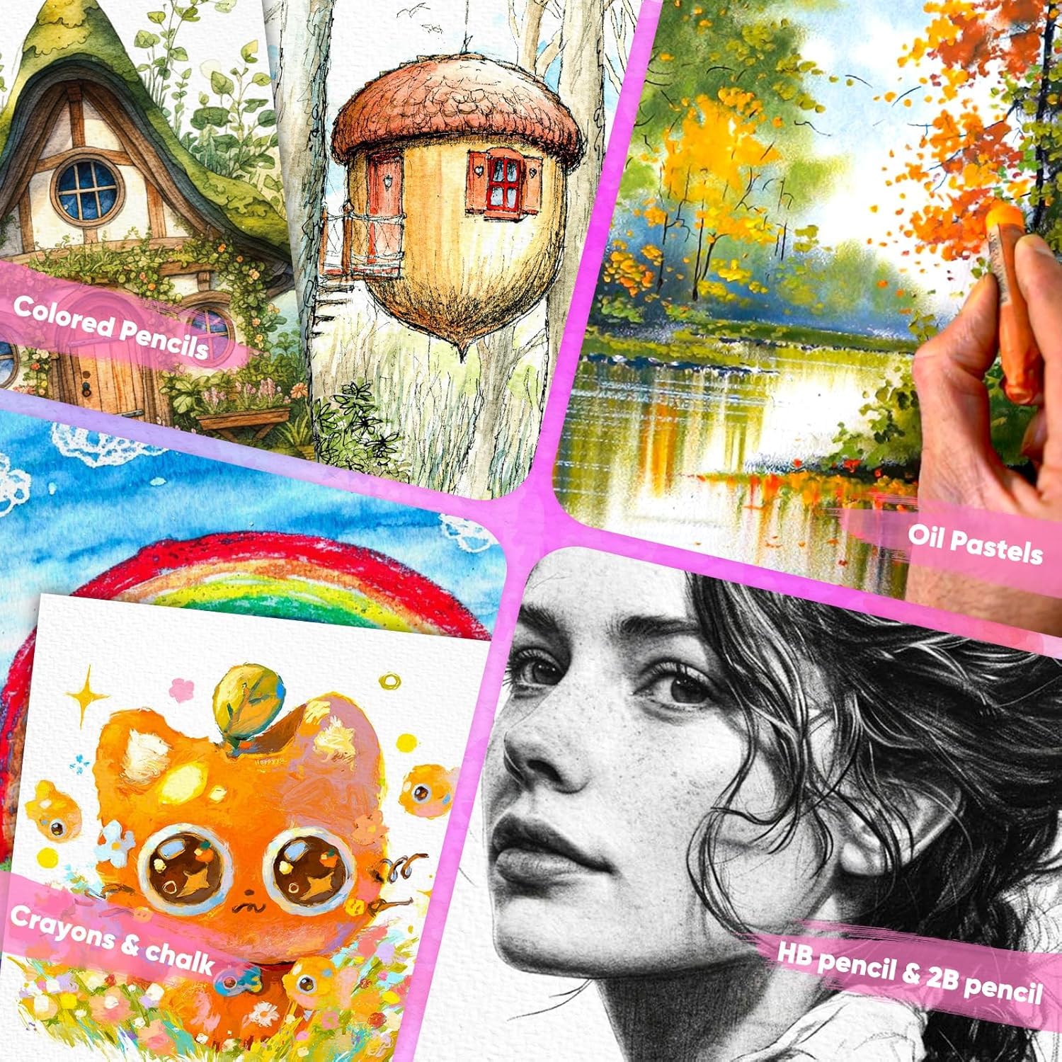 Papier mieszany, 23 x 30 cm, 40 arkuszy (44,5 kg/160 g/m²), wielofunkcyjny, ciężki, luźny papier do rysowania, szkicownika, gwaszu, malowania, szkicownika, książki do rysowania, szkoły