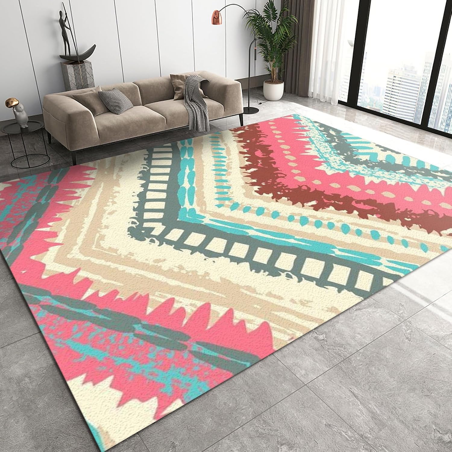 3D Rayures De Texture Géométrique Abstraite Tapis De Porte Ado Garçons Filles Tapis pour Chambre d'enfant Chambre Salon Salle De Bain Cuisine Couloir Tapis De Sol - Nettoyage Facile -20301619801