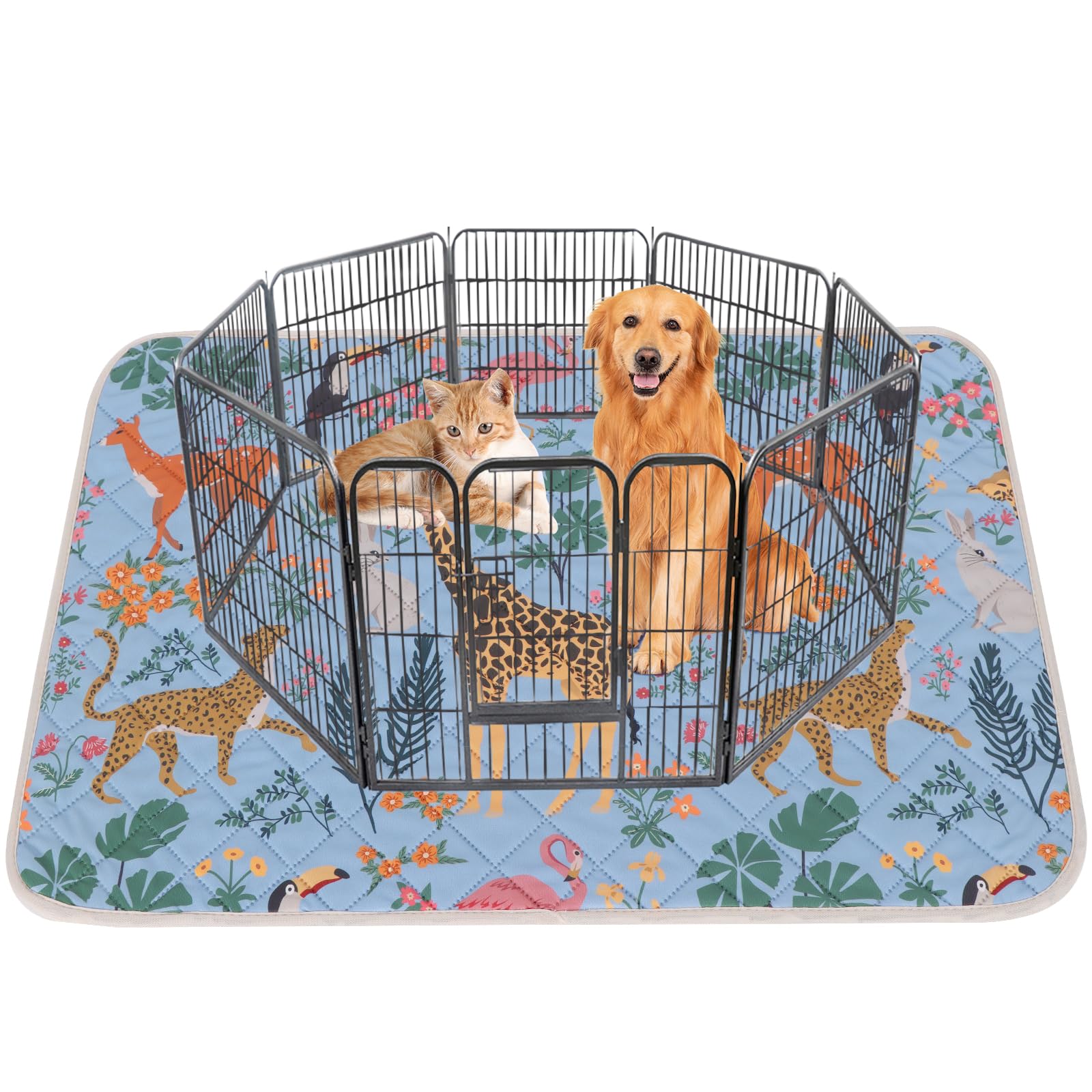 IEUUMLER Reusable Dog Training Pads, 2 Pack Washable Puppy Pads, Super Absorbent Forest Pattern Waterproof Washable Pee Pads for Dogs, Fast Drying Training Pads for Home, Car, Travel EU013