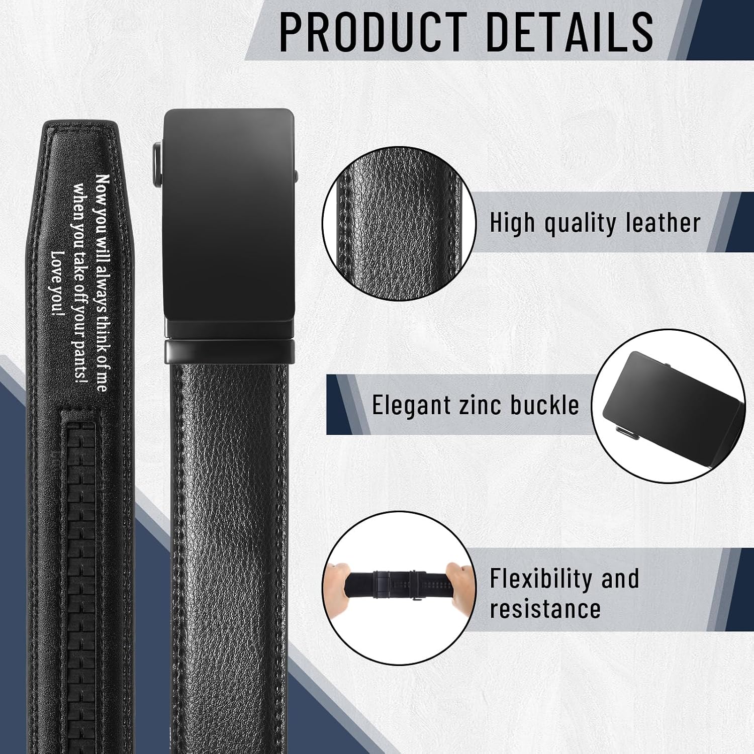 Engraved Mens Ratchet Belt