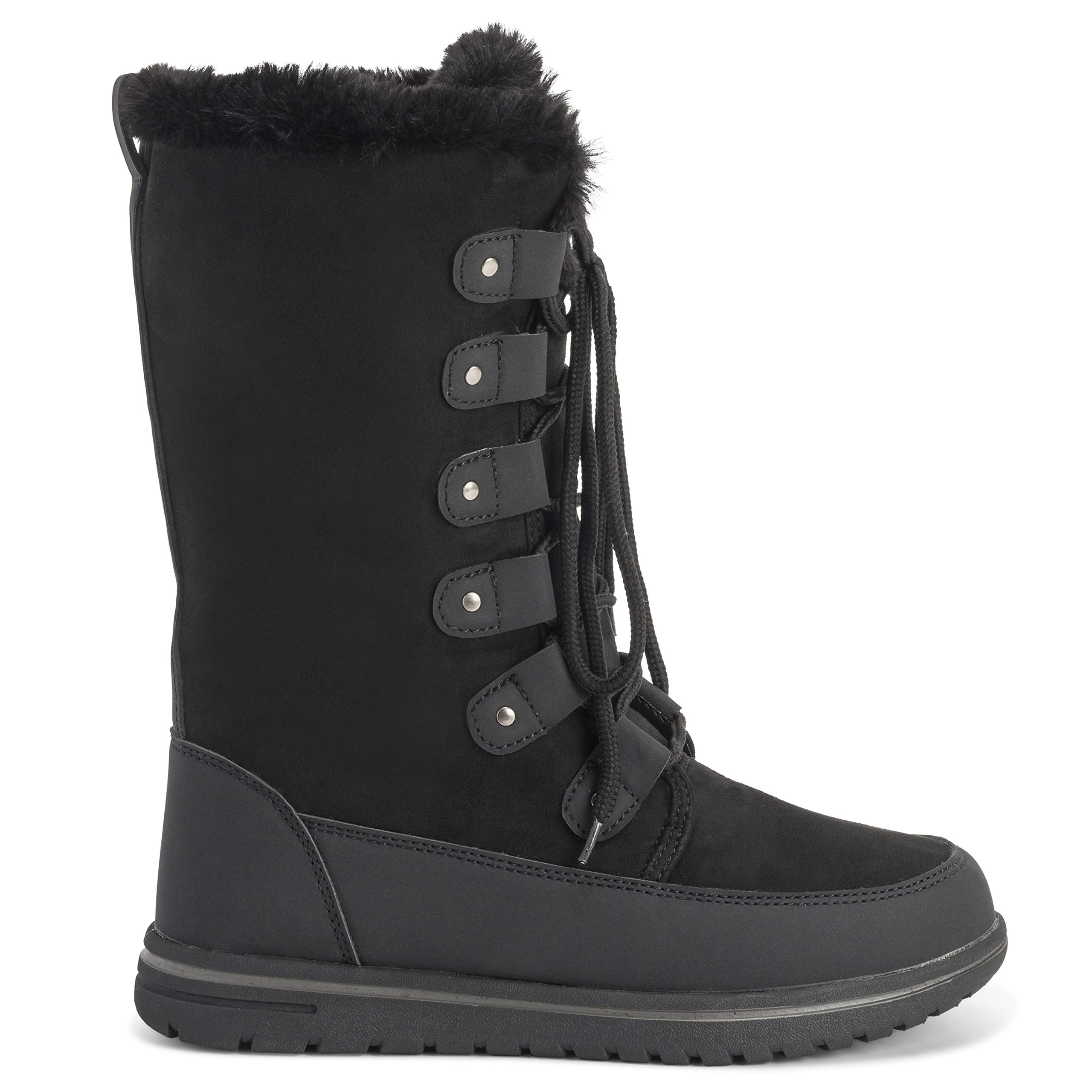 Polar Boot Damen Hoch Dauerhaft Kunstpelz Winter Regen Schnee Wasserdicht Draussen Kalb Stiefel
