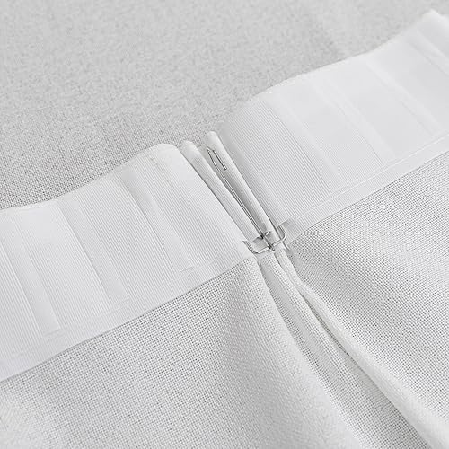 Miniatura 3 de Ftinala Cortinas traslúcidas blancas de lino sintético de 96 pulgadas de largo, cortinas plisadas texturizadas, cortinas para sala de estar,