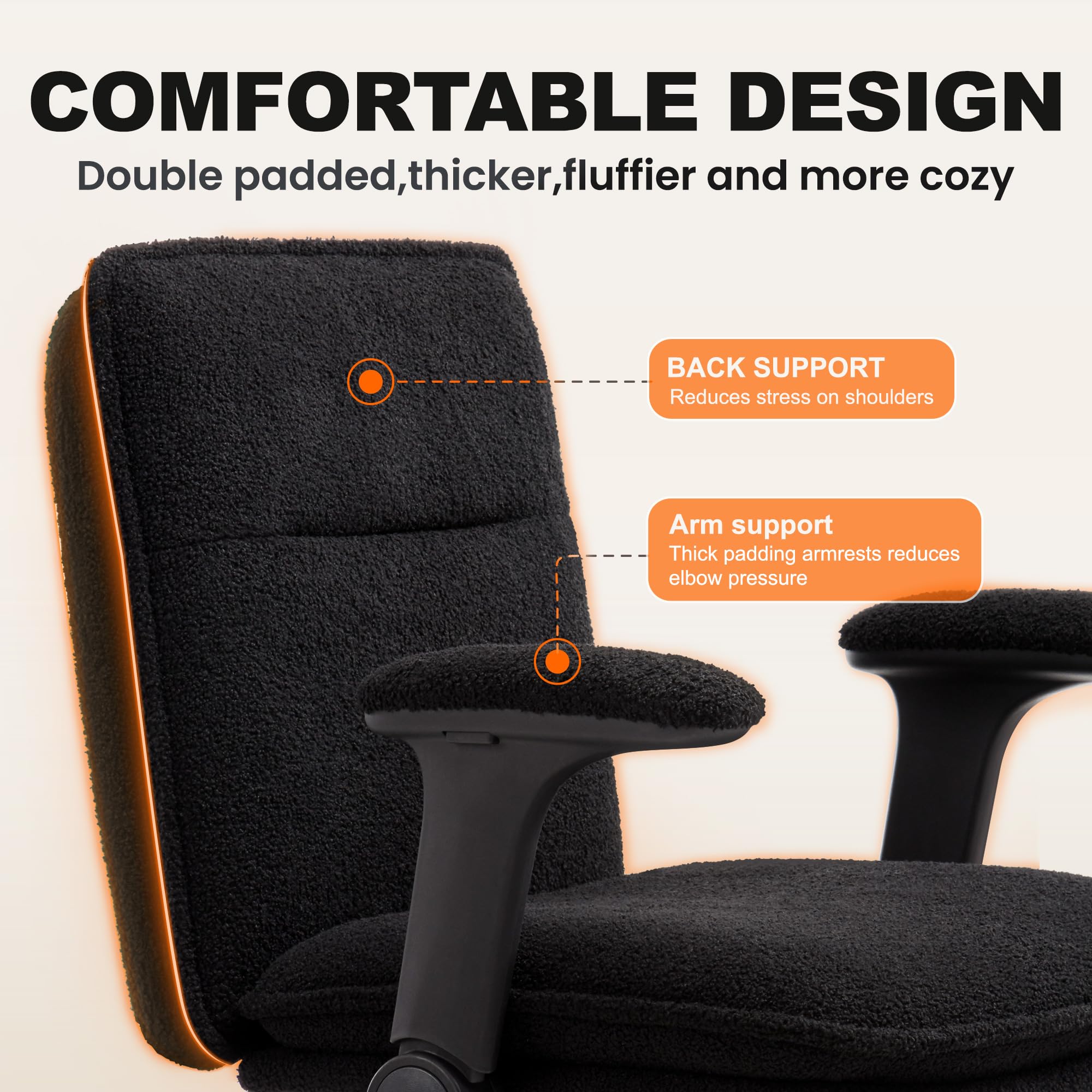 Silla de trabajo ergonómica regulable en altura, giratoria con reposapiés ajustable y reposabrazos plegables negra