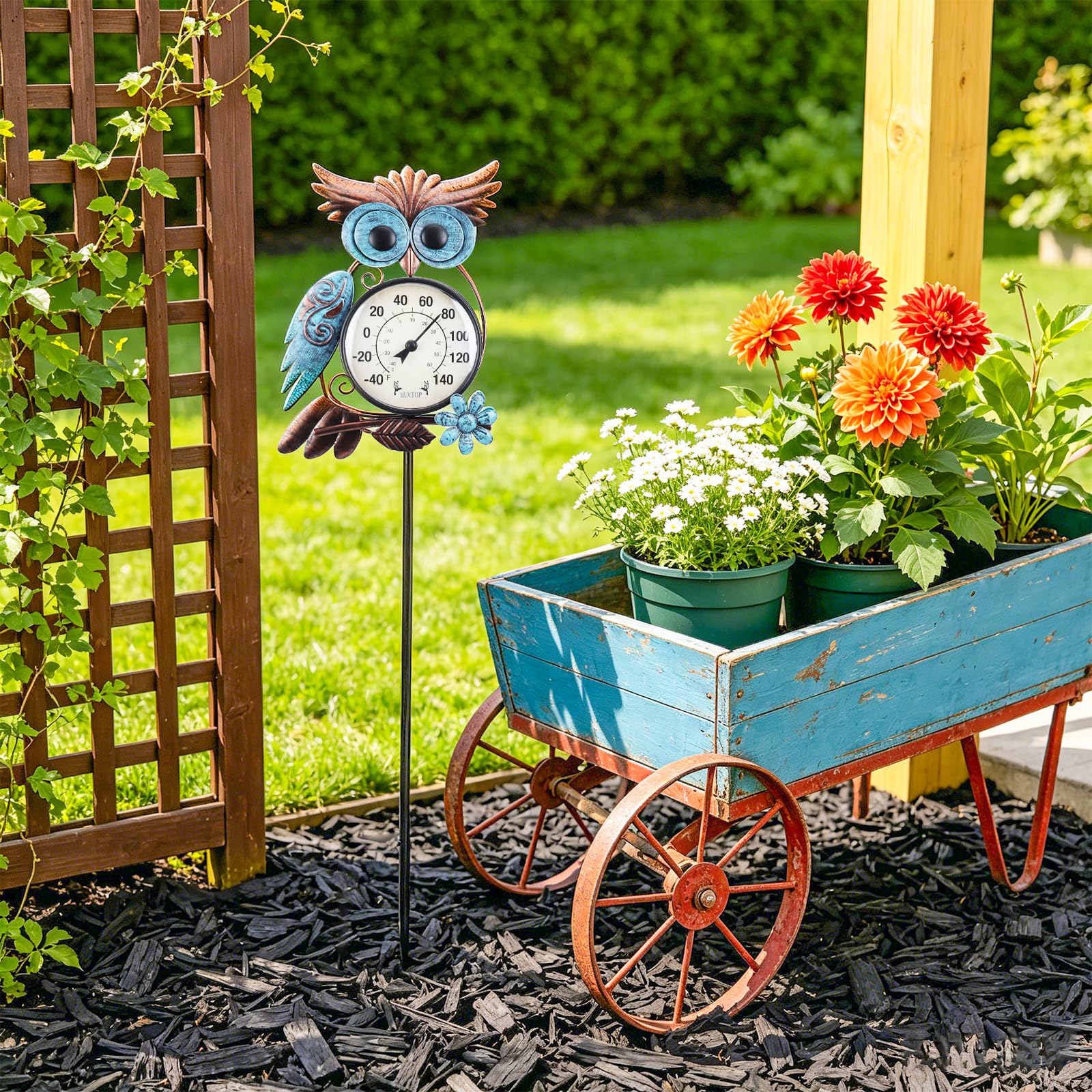 Outdoor Owl Thermometer - Patio Decor -6 Outdoor Owl Thermometer - Patio Decor -6