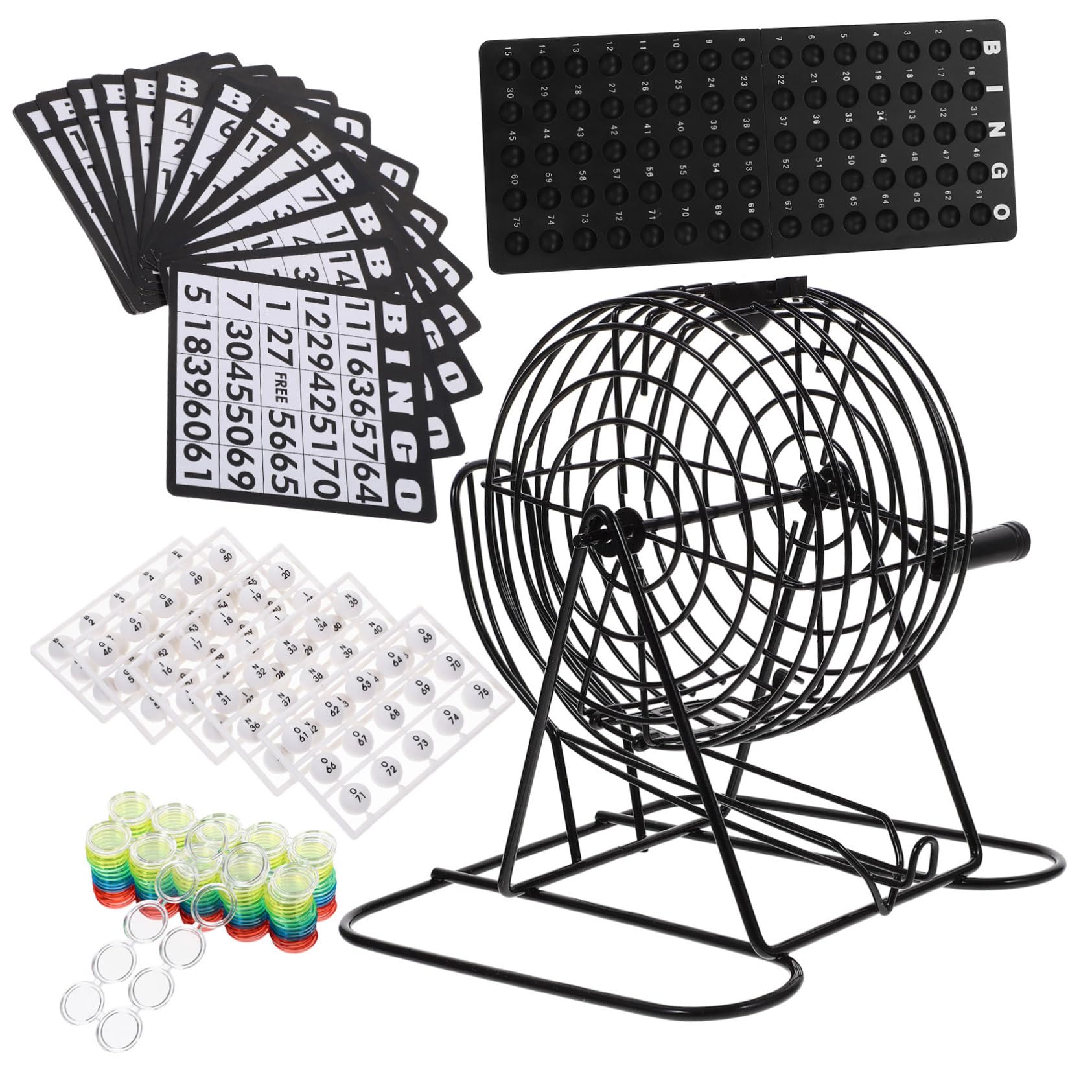 KOMBIUDA Máquinas de Bingo de Lotería Portátil Jaula de Accesorio para Fiestas Juguete de Mesa para Divertir Eventos Sociales