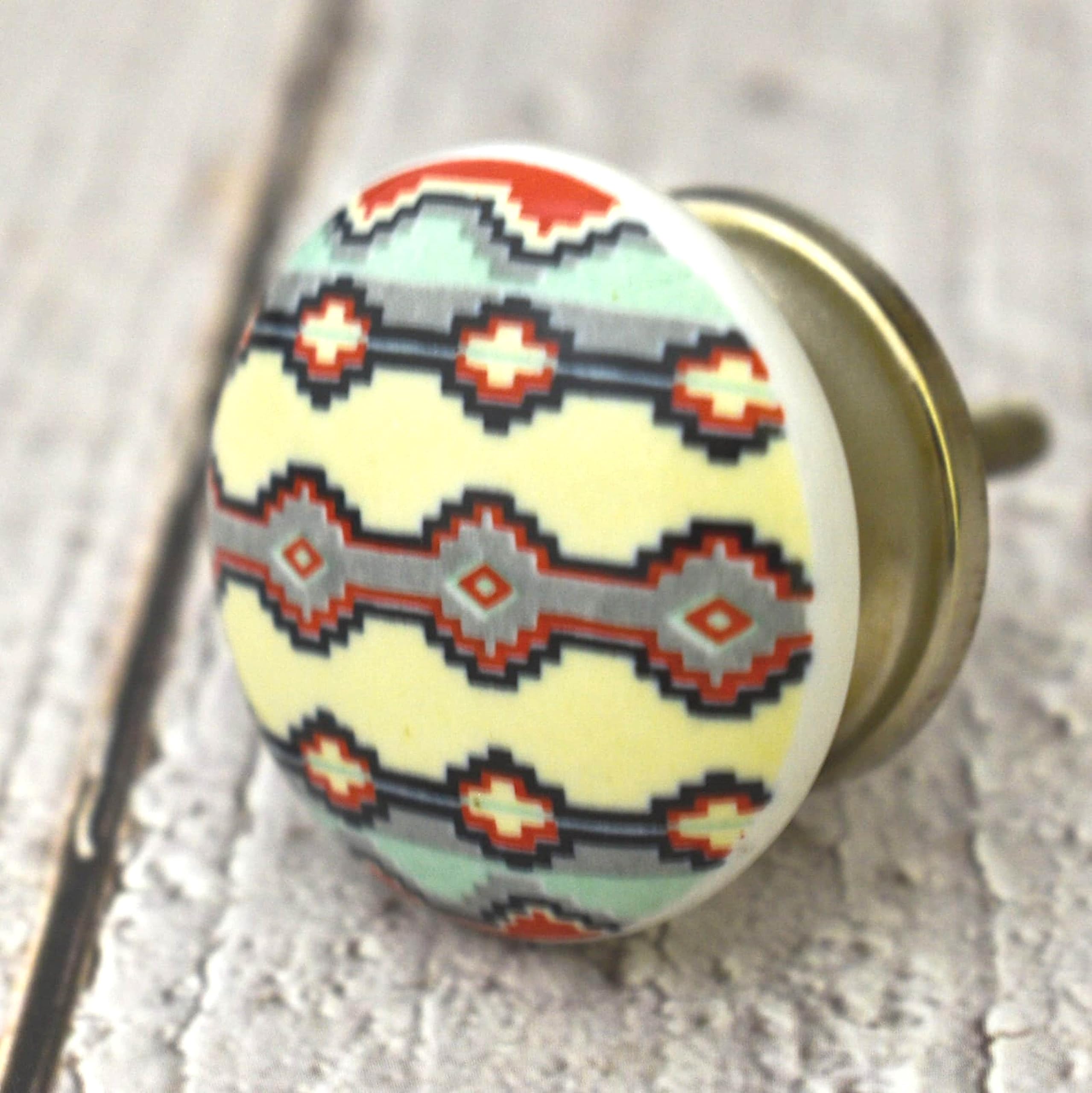 ARTISNO Ceramic Multicolor Knobs Kitchen Cabinet Drawer Knobs Hardware Knobs Handmade Knobs Cabinet Knobs Ceramic Door Knobs. Set of 10 (Design 5) โ image 1
