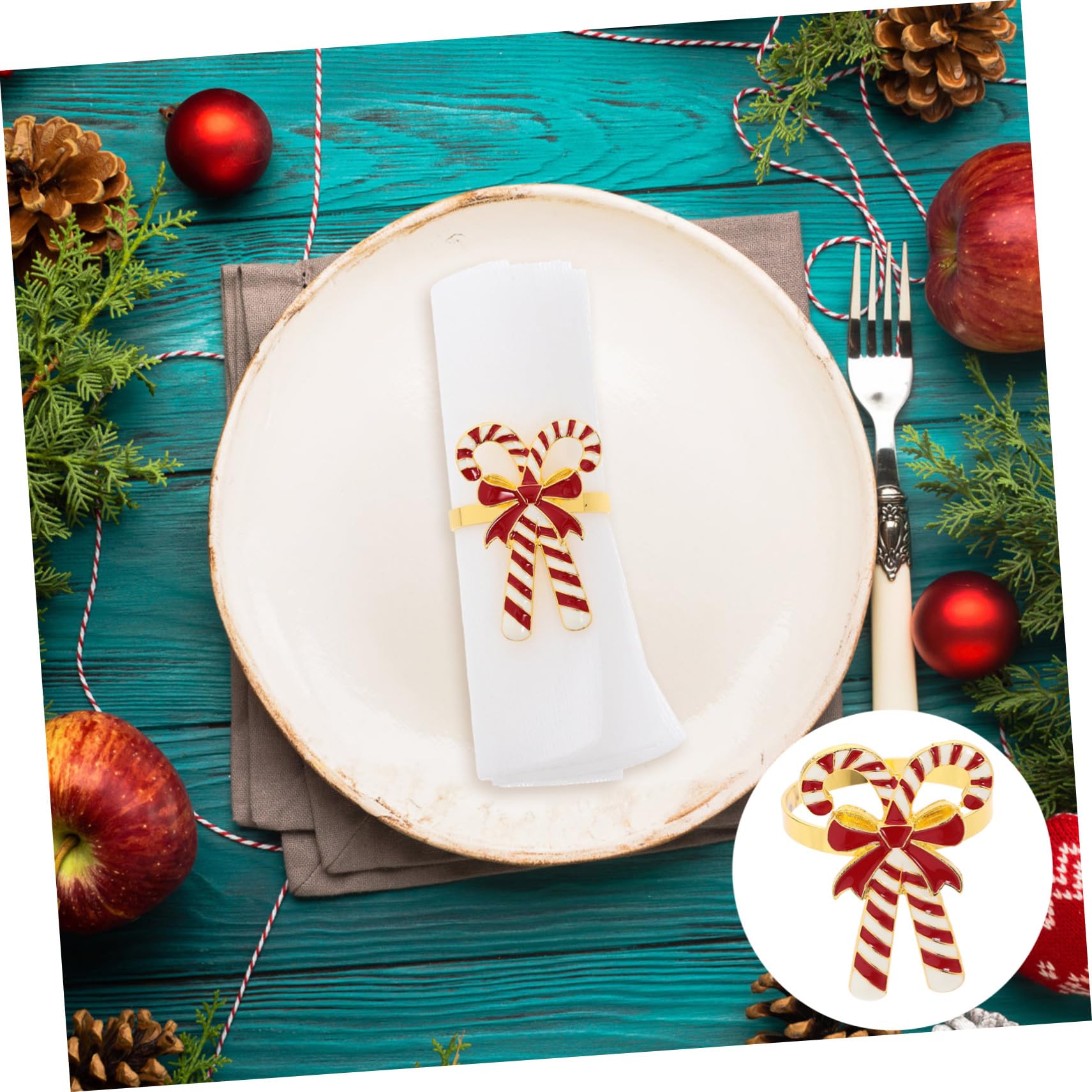 4 Stück Serviettenringe Legierung Weihnachtsserviettenschnallen Festliche Tischdekoration Für Weihnachtsfeiern Schleifenform