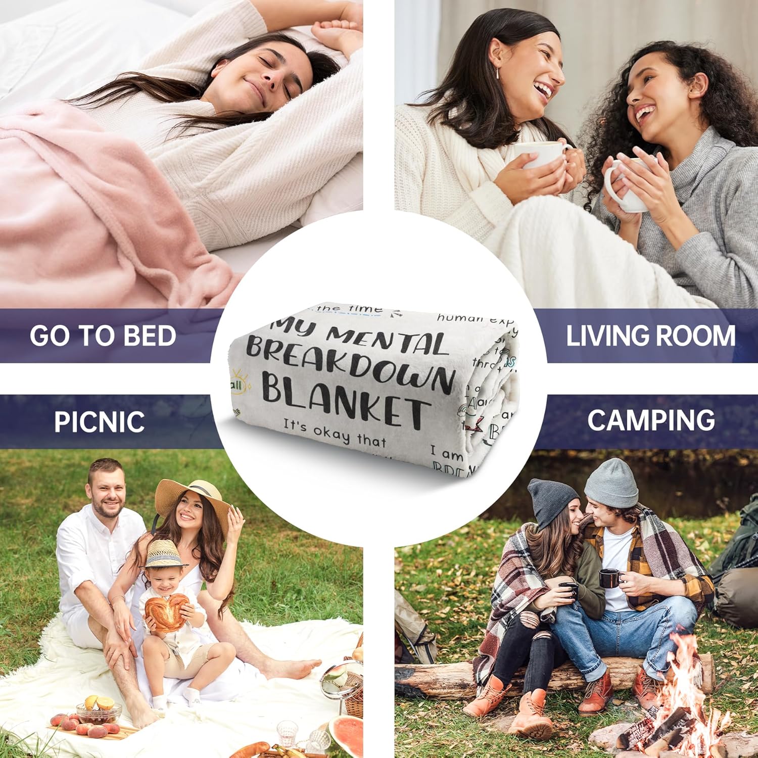 Craftique My Mental Breakdown Blanket, Anxiety Relief Items, Emotional Healing Support Blanket, Mental Health Awareness/Gifts for Women Men, Therapy/Counseling Office Must Haves/Decoration, Therapist - Image 7