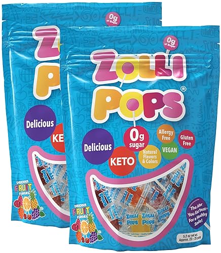 Vista 44 de Zollipops Clean Teeth - Paletas anticaries sin azúcar, con xilitol para una sonrisa saludable, ideal para niños diabéticos y dieta ceto, sabor