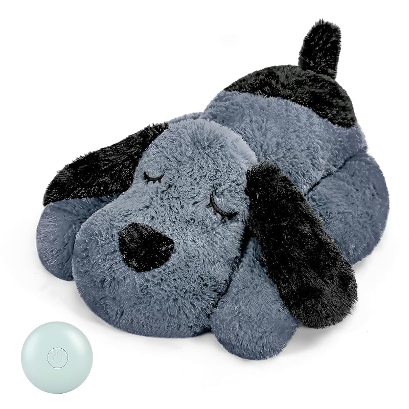 Brinquedo de Pelúcia com Simulador de Batimento para Cães e Gatos WEOK Cinza-escuro, 1 unidade