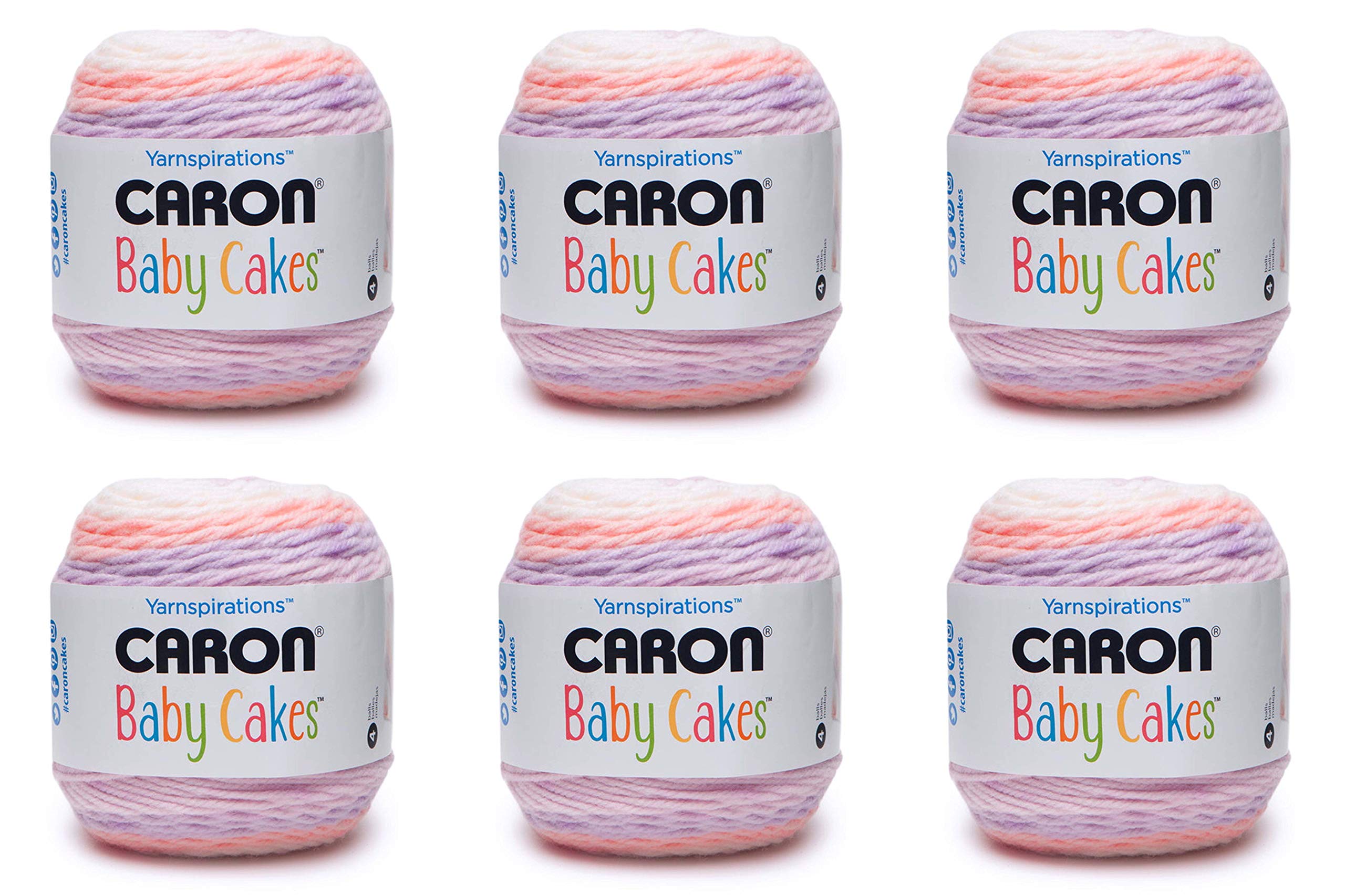 Caron Baby Cakes - Pack of 6 Balls- 100g Each Ball- Ballerina, Pink