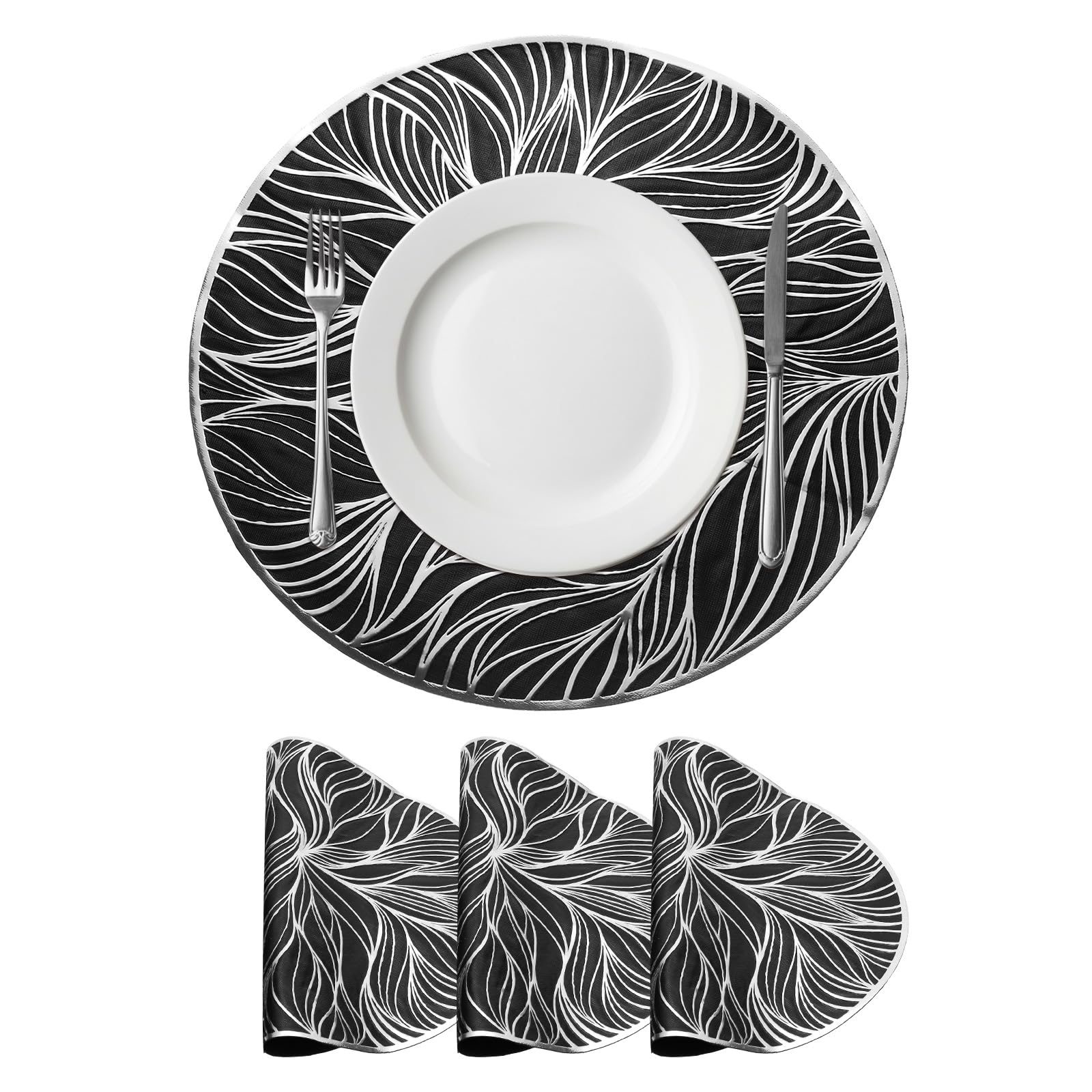 Sets de table ronds algues métalliques uxcell napperons de table lavables