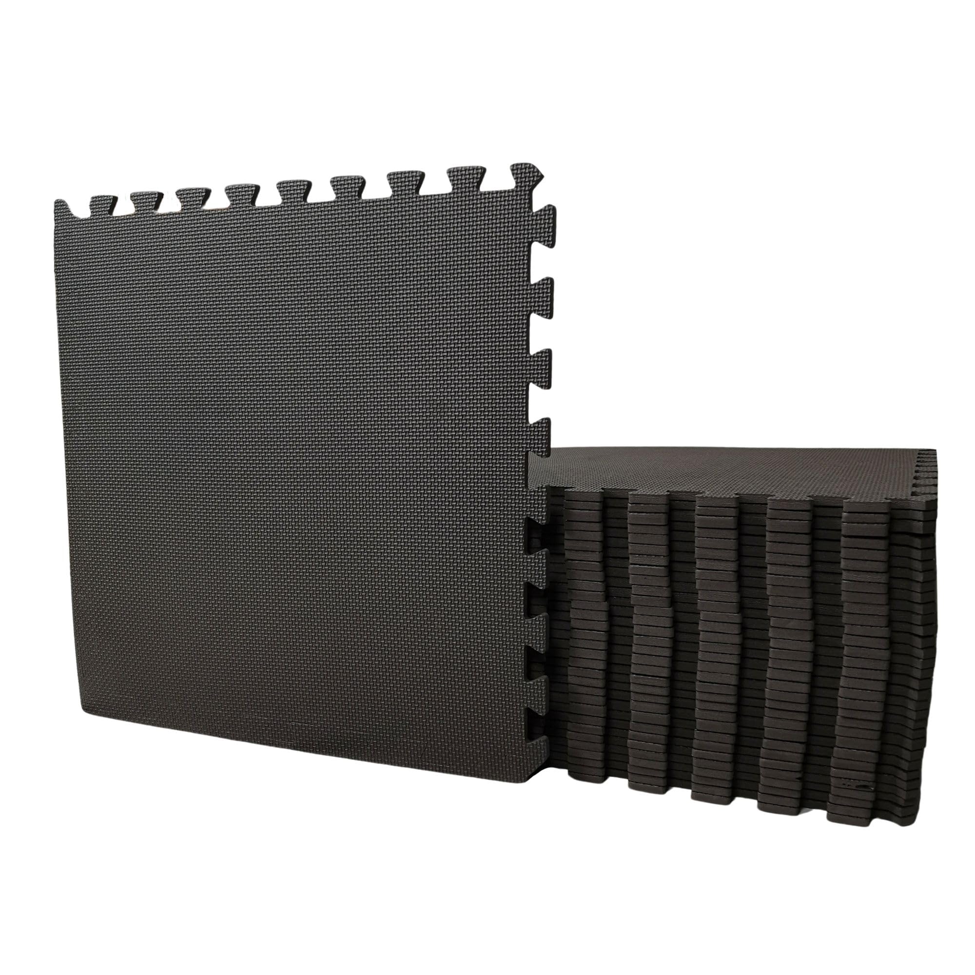 Samuel Alexander Black 32 Piece Eva Foam Floor Protective Tiles/Mats 60X60cm Each Set For Gyms, Garages, Camping, Kids Play Matting, Hot Tub Flooring Mats And Much More! - Set Covers 11.52 Sqm (124 Sqft)