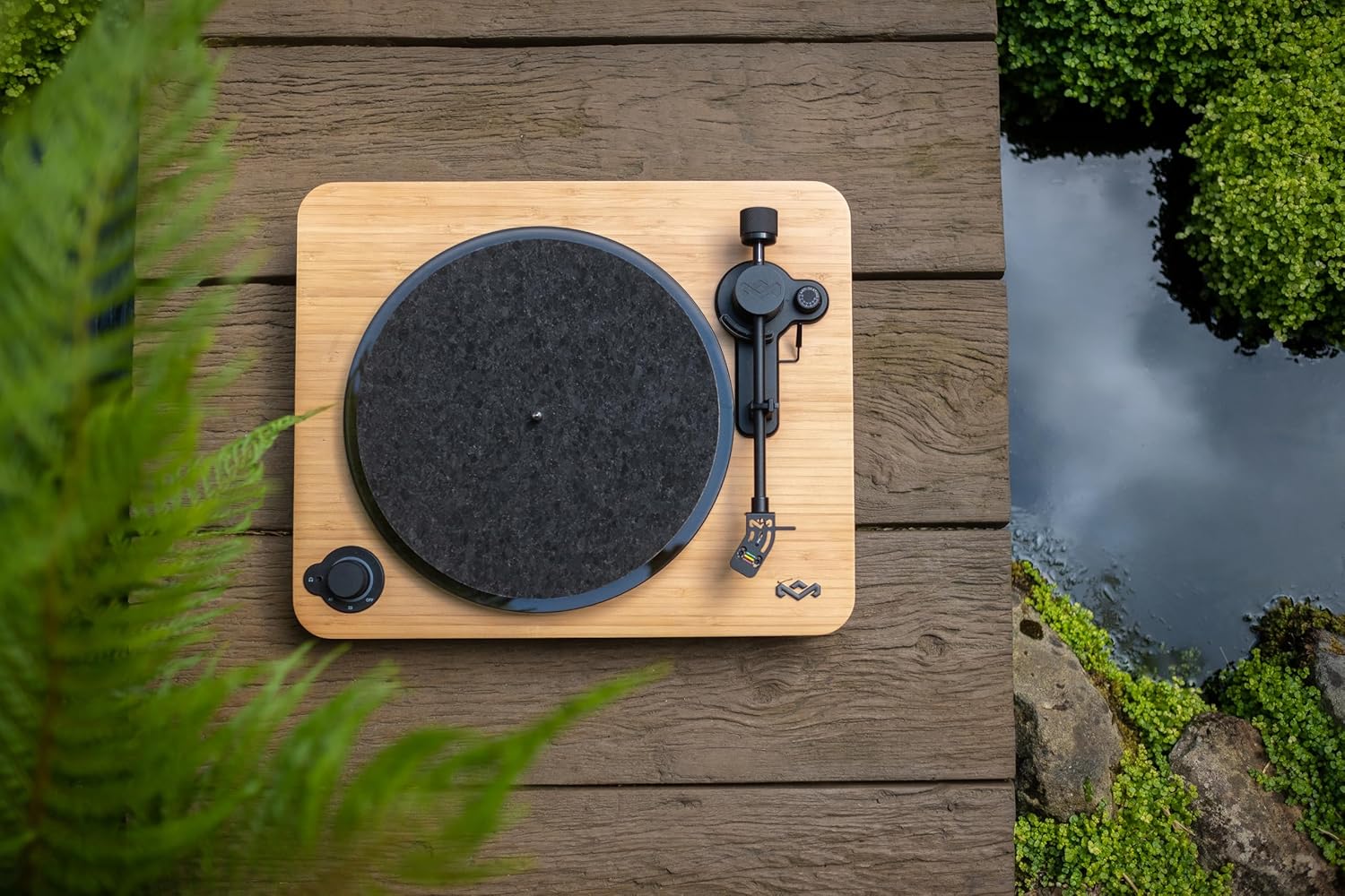 House of Marley Stir It Up Lux Wireless Turntable: Vinyl Record Player with Wireless Bluetooth Connectivity, Built-in Pre-Amp, and Sustainable Materials - Image 2