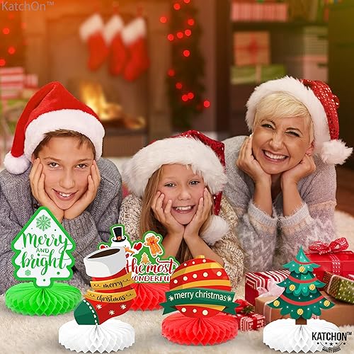 Miniatura 7 de KatchOn, Centros de mesa de nido de abeja de Navidad para mesas, paquete de 9  Panal de Papá Noel de Navidad, centros de mesa de Navidad para