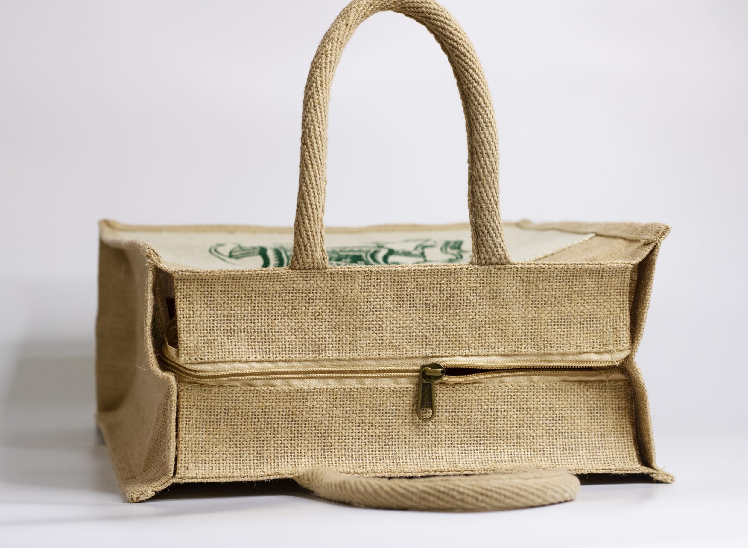 Anbali- Jute grocery shopping bag | Reusable bag for daily use | Eco friendly utility jute bag with zip | Jute carry bag for men and women 1
