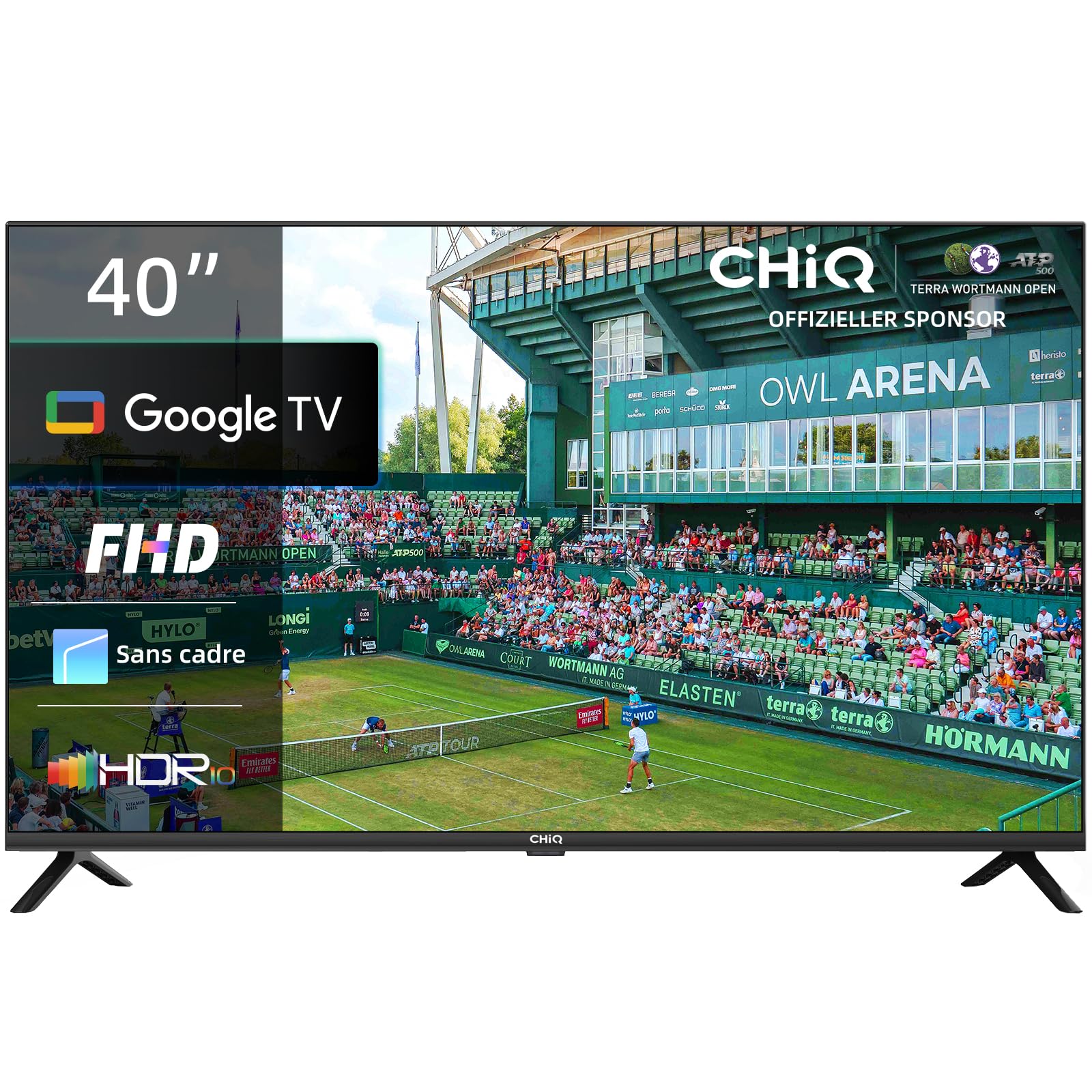 CHIQ Téléviseur 40 Pouces L40G7V, Google TV, FHD, Conception sans