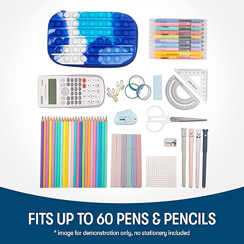 Miniatura 4 de ZIPIT Estuche de Lápices POP para Niños, Estuche de Lápices Fidget Sensorial de Silicona para la Escuela, Caja Organizadora de Papelería de Gran