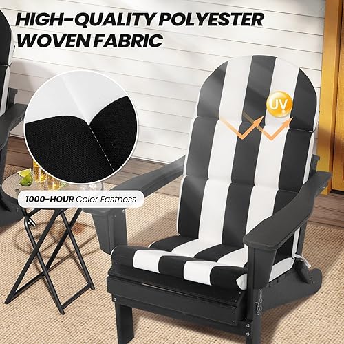 Miniatura 7 de Crestlive - Juego de 2 cojines Adirondack para sillas Adirondack de 50 x 19.6 pulgadas, repelentes al agua, resistentes a la decoloración, cojín