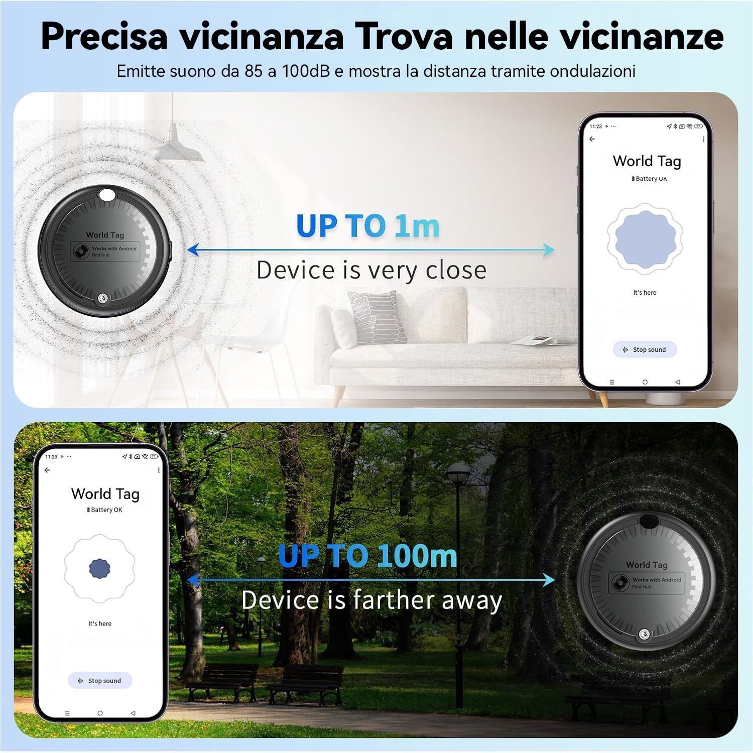 Smart Tag Tracker Android, Tracker Bluetooth Localizzatore Compatibile con “Google Find Hub”, Air Tracker Tags Batteria Sostituibile Trova Oggetti per Chiavi/Bagagli/Borsa a Mano (nero, 4 pcs)