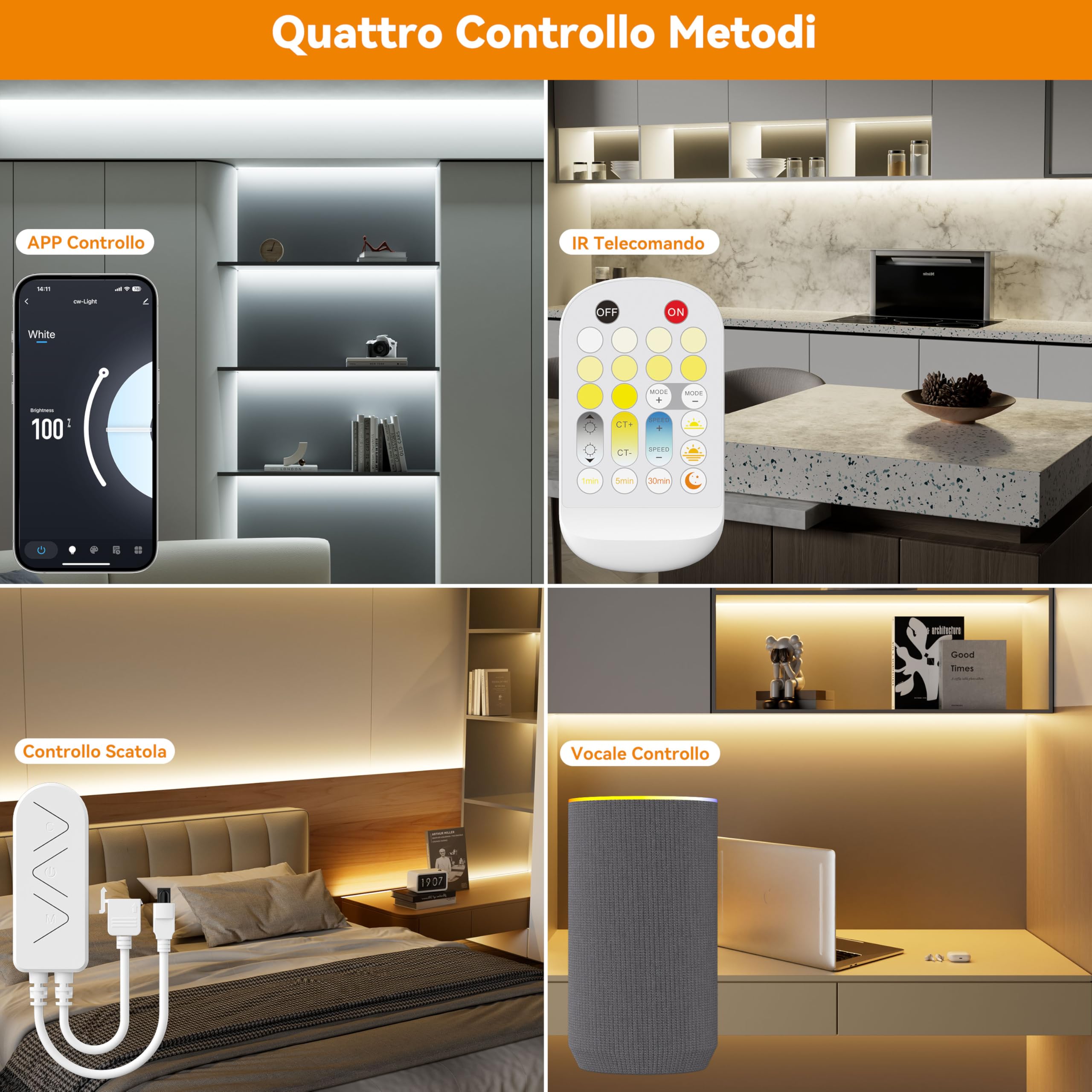 PAUTIX COB LED Striscia CCT 10M 24V Regolabile 2700K-6500K WiFi LED Strisce Funziona con Tuya/Alexa/Google Assistant,640LEDs/m,CRI90+,Intelligente LED Strip Lights per Armadio da Cucina, Camera,TV