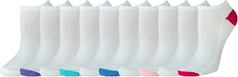 Amazon Essentials Womens Cotton No-Show Athletic Socks, Cushioned, 10 Pairs