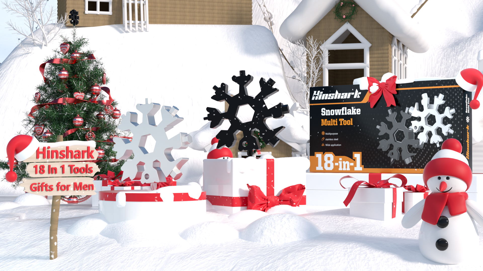Gifts for Men, 18-in-1 Snowflake Multitool, Anniversary Birthday