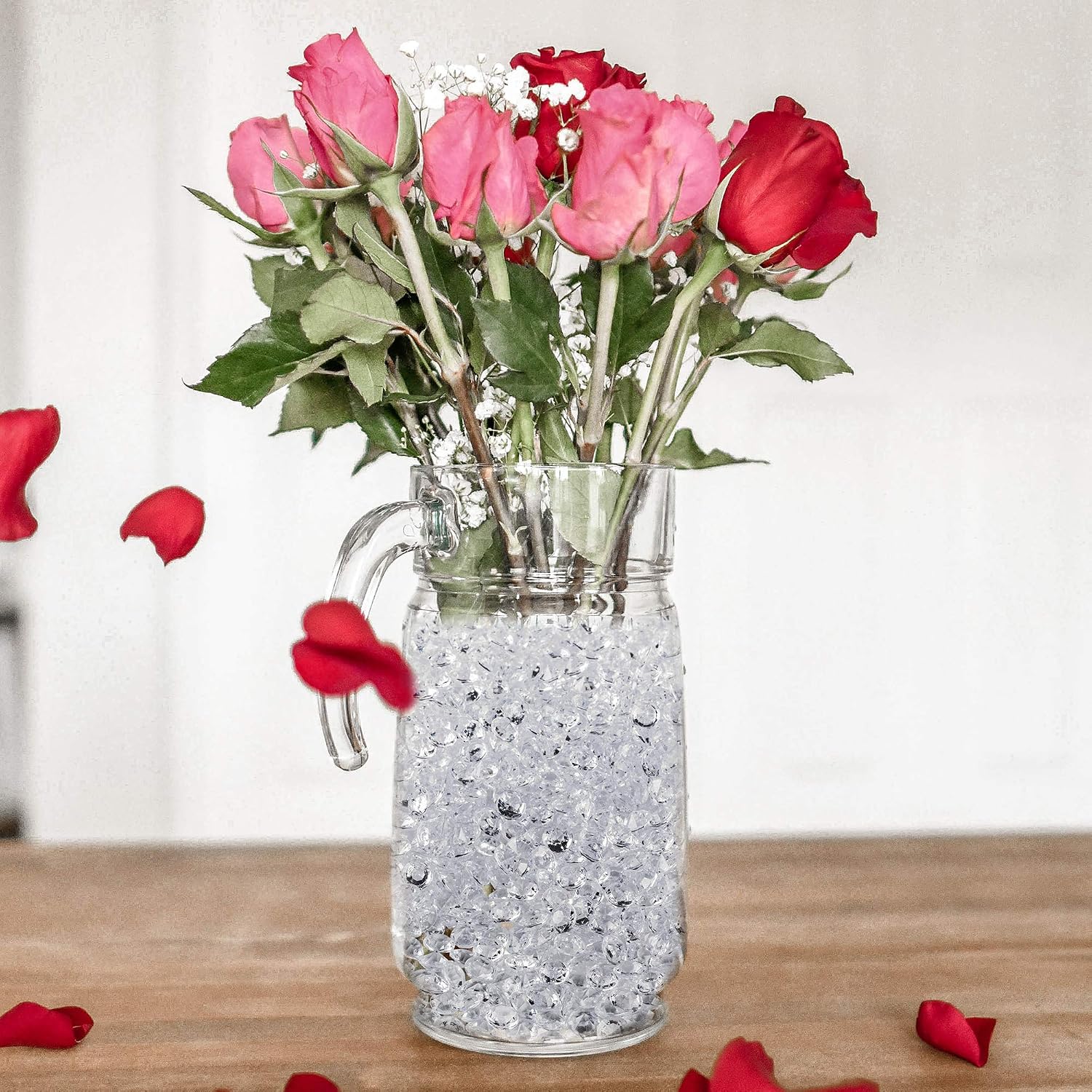Super Z Outlet Diamond Table Confetti, Vase Filler, Party Decorations for Weddings, Bridal Shower, Birthdays, Home, and more. 2000 Pack of 1 Carat 6.5mm Jewels (Clear)
