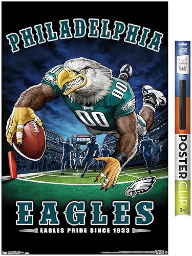 Miniatura 64 de Trends International NFL Philadelphia Eagles - Póster de pared de End Zone 17, 22.375 x 34 pulgadas, versión enmarcada plateada Versión con marco