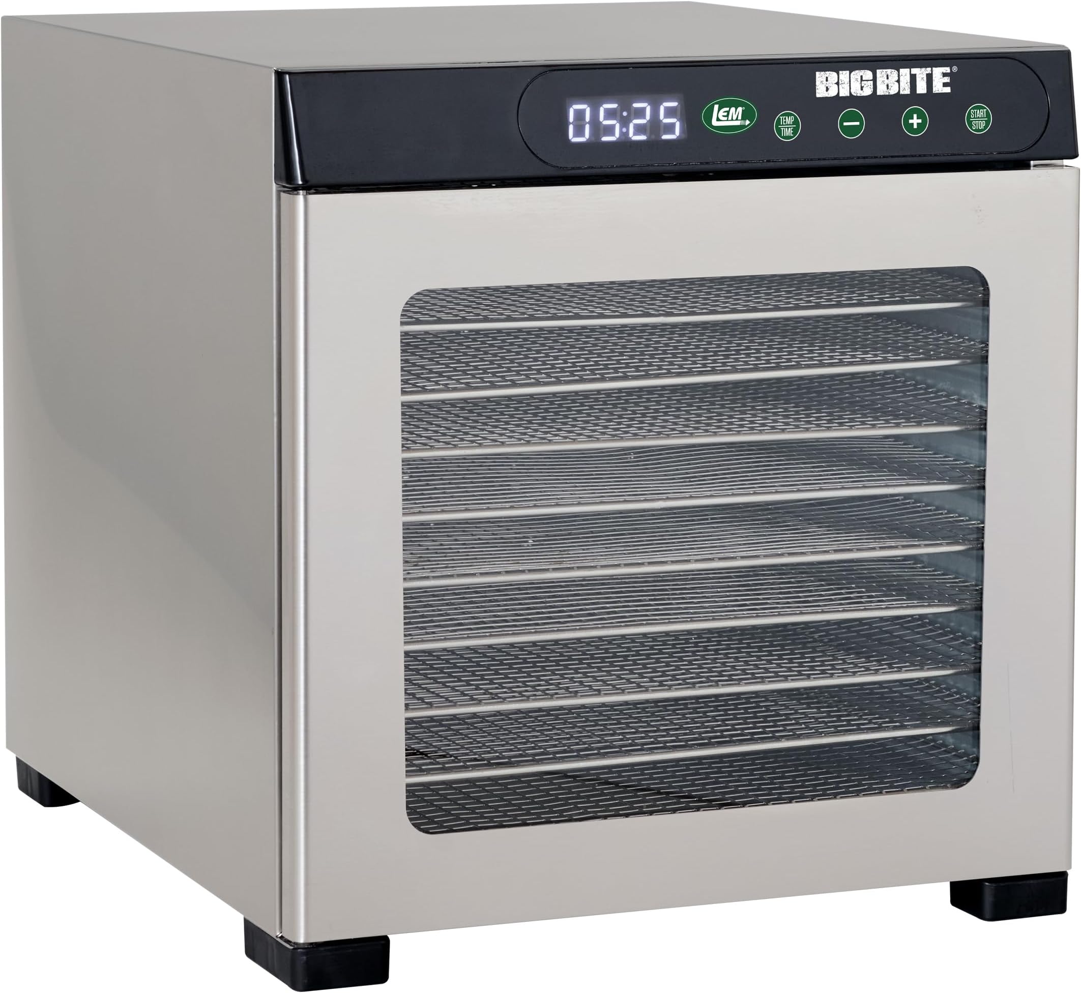 - LEM Products BigBite 10-Tray Stainless Steel Dehydrator, Food Dehydrator for Beef Jerky, Meat, Vegetables, and Fruits, Includes Dryer Machine and 10 Trays, Silver