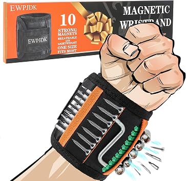 EWPJDK Magnetic Wristband for Holding Screws, Drilling Bits, Nails, Stocking Stuffers Gifts for Men Birthday Gifts for Men Dad Gadget Gifts for Husband