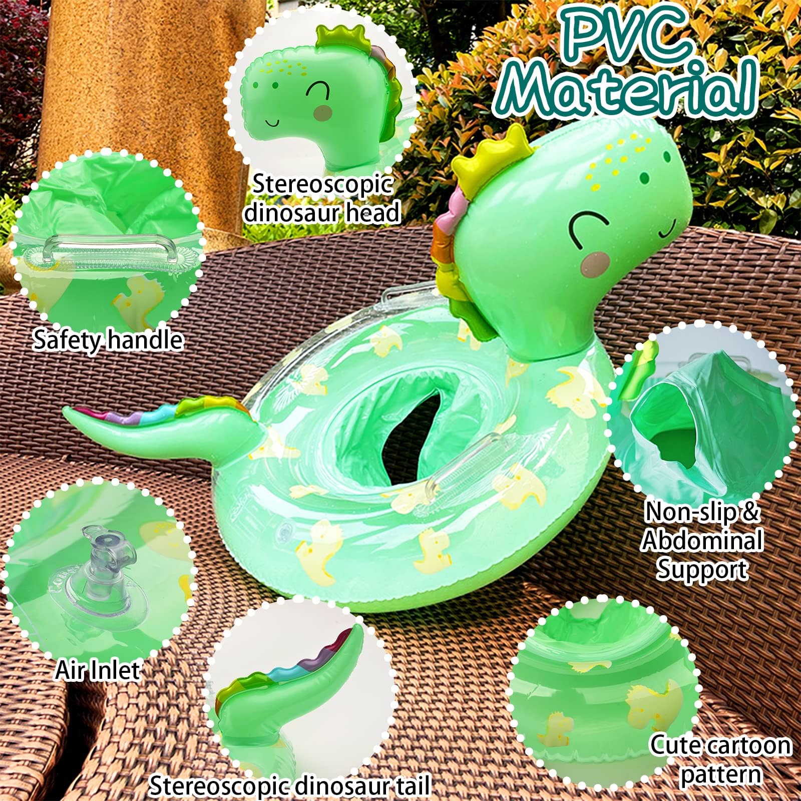 Baby Swimming Float, Baby Swimming Ring Pool Float, Toddler Inflatable Swim Floats with Safety Seat and Handle - Image 3