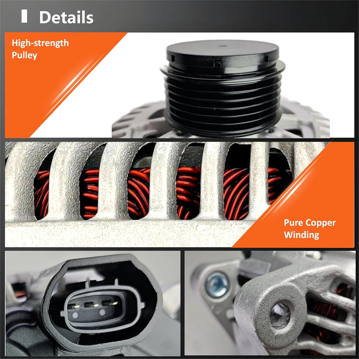 Alternator Compatible with Hyundai Sonata & For Kia Forte, Optima,Forte Koup, Forte5, Magentis, Rondo,Replace# 37300-25201,37300-2G100,063532612010,063532628010,TG11C076,2655544,11189N