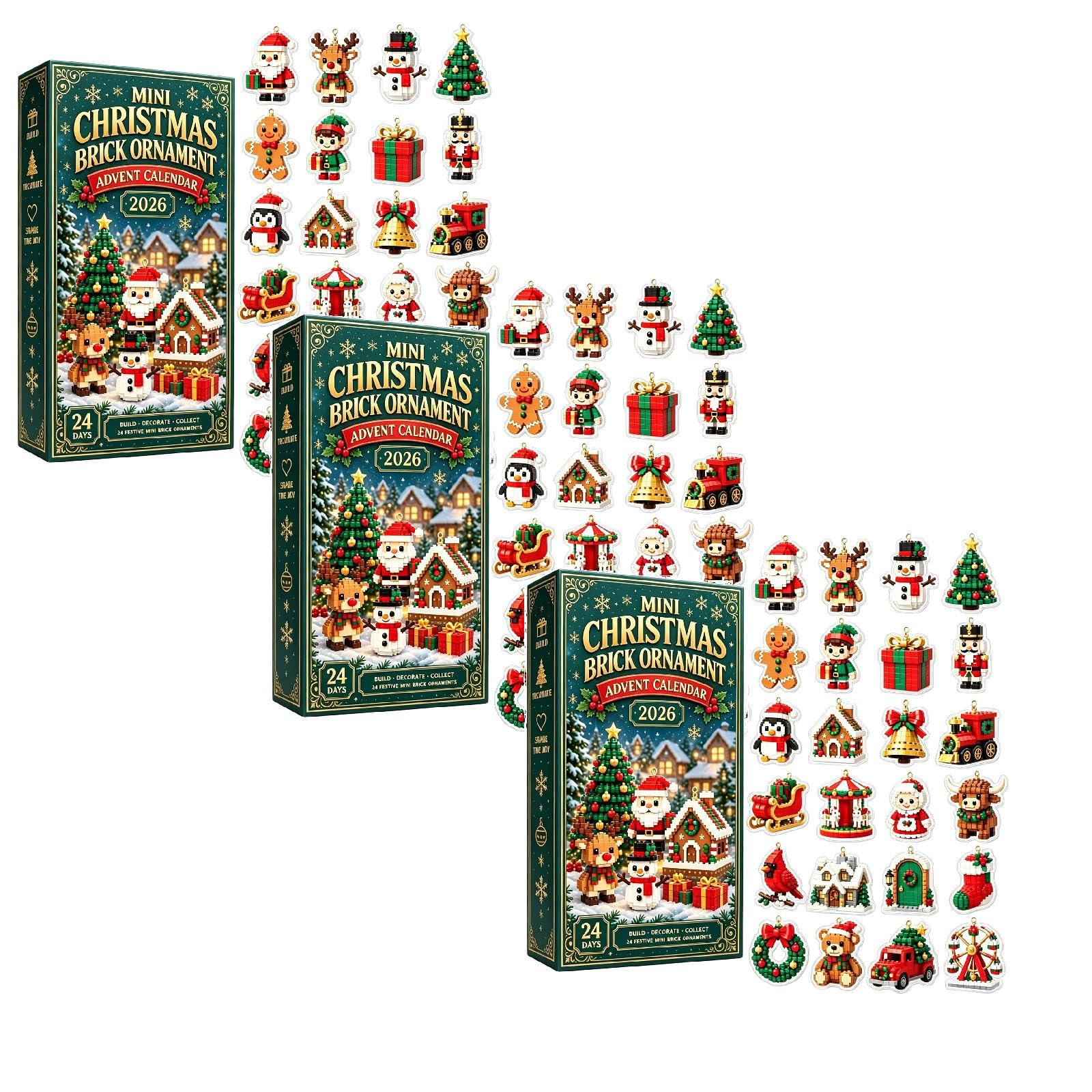 24-Day Mini Christmas Brick Ornament Advent Calendar 2d