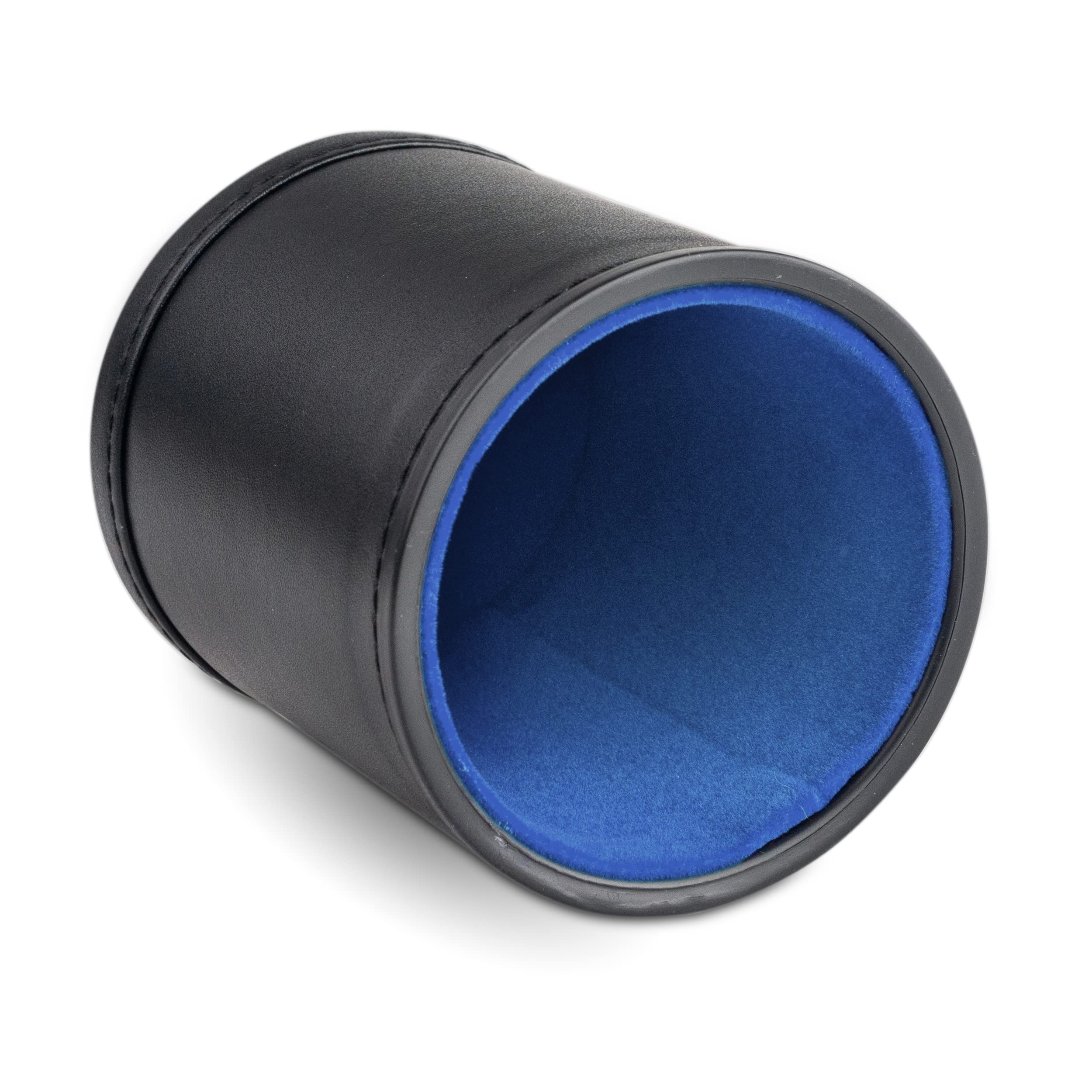 Leather Dice Cup for Board Games, Light Blue Felt Lining