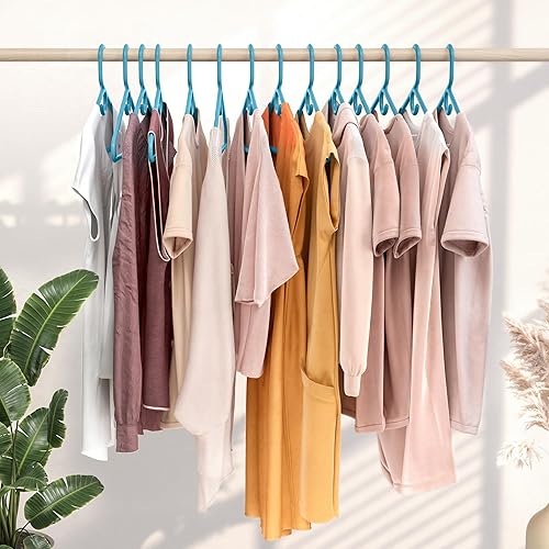 Miniatura 3 de Perchas de ropa de plástico ultra resistentes - Azul - Percha duradera para abrigos, trajes y ropa (paquete de 24 - azul)