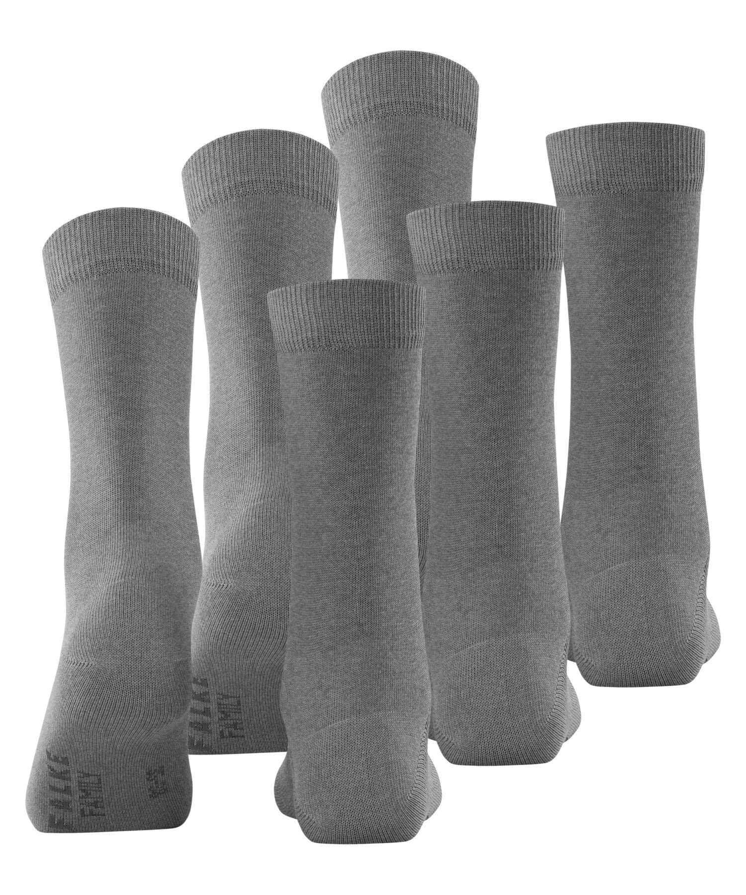 FALKE mujer Family 3-Pack calcetines transpirable sostenible algodón resistente y extra suave en la piel costura plana en la zona de los dedos 3 pares | con estructura de malla muy fina