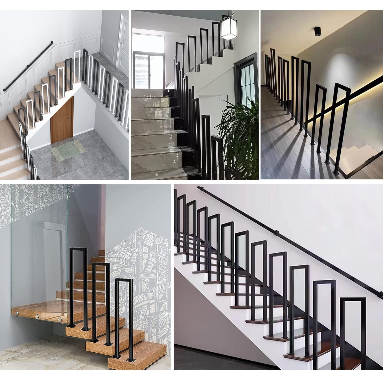 Main courante d'escalier en forme de U à montage latéral pour marches