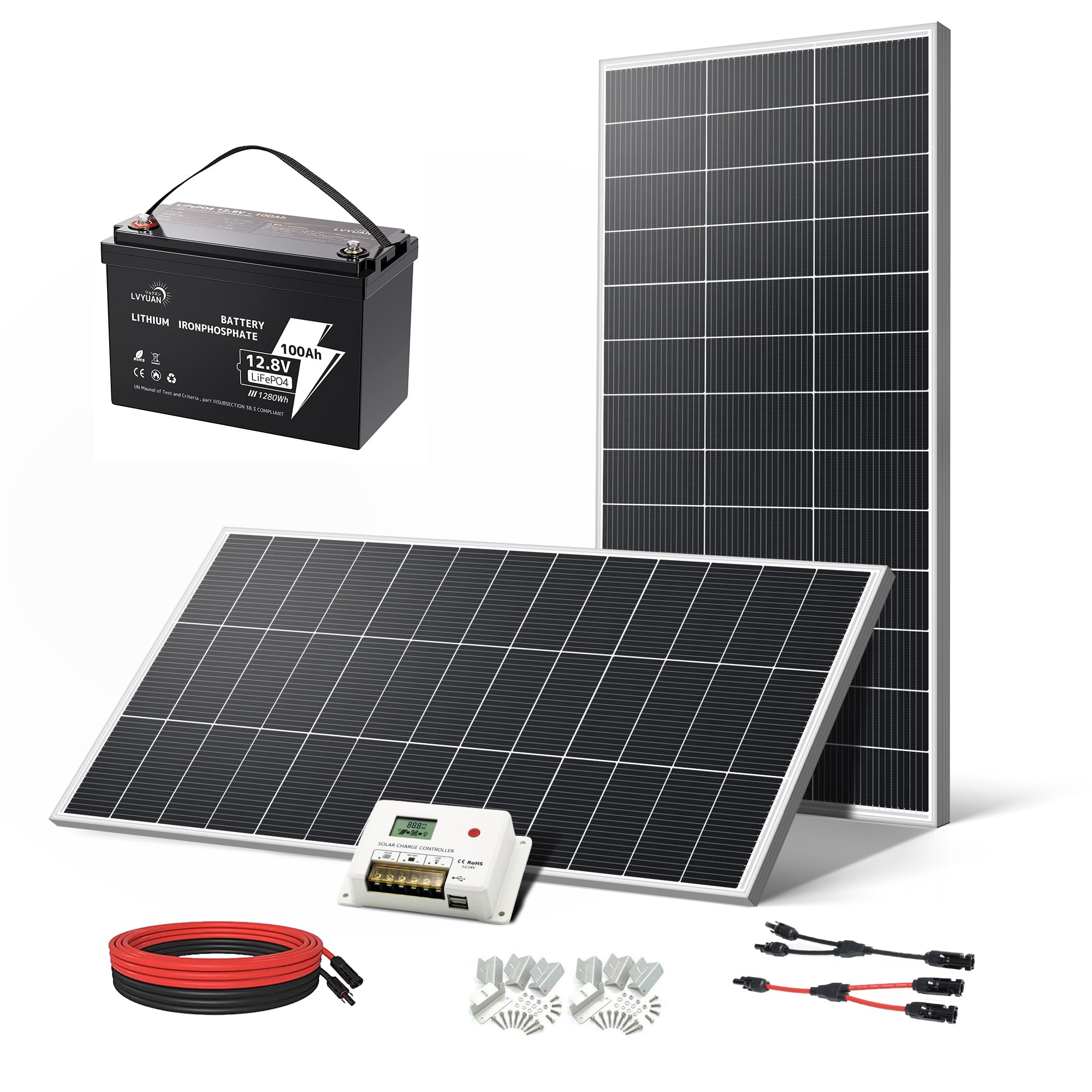 Amazon | 【TÜV・IEC認証】LVYUAN(リョクエン) ソーラーパネル200W×2枚