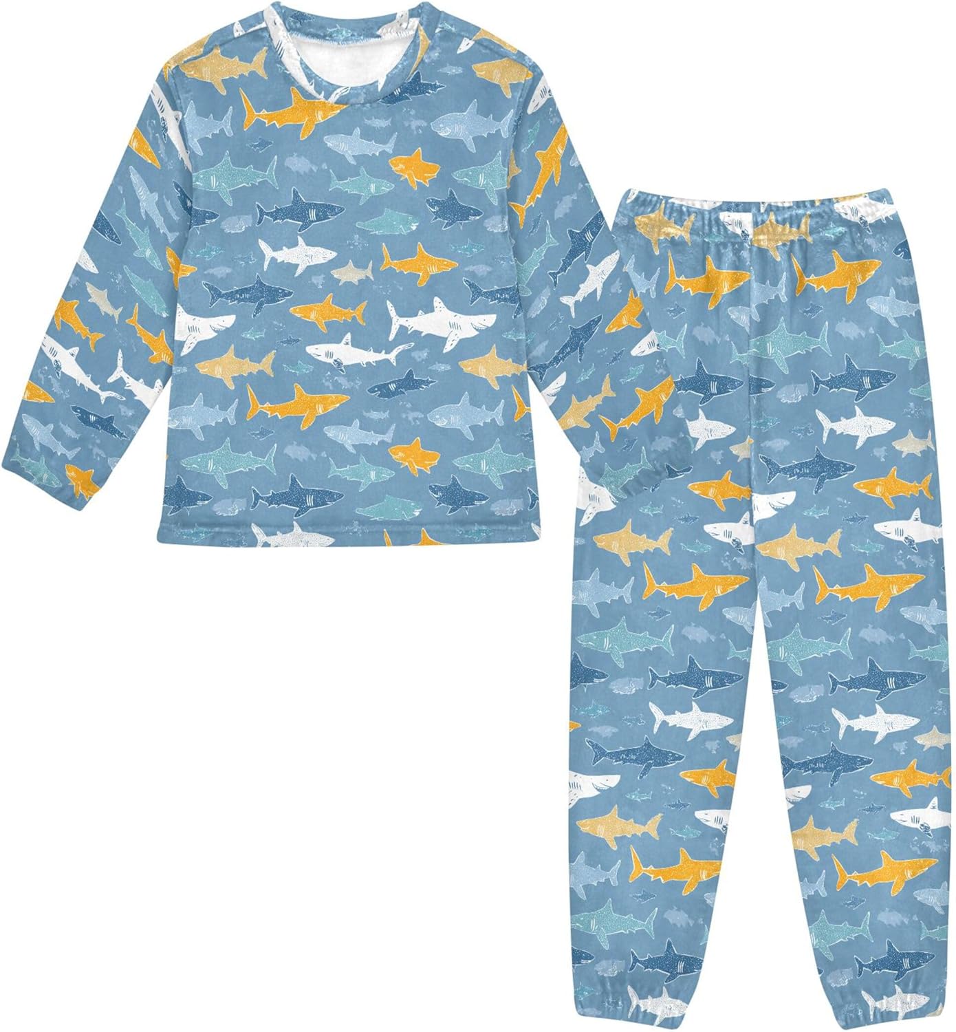 Fleece Pajama Sets Long Sleeve Top with Pants Soft Sleepwear 2 Piece Pjs Set