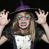 Vista 9 de Gafas caleidoscopio para raves trippy psicodélico steampunk con lentes de cristal de difracción de prisma arcoíris