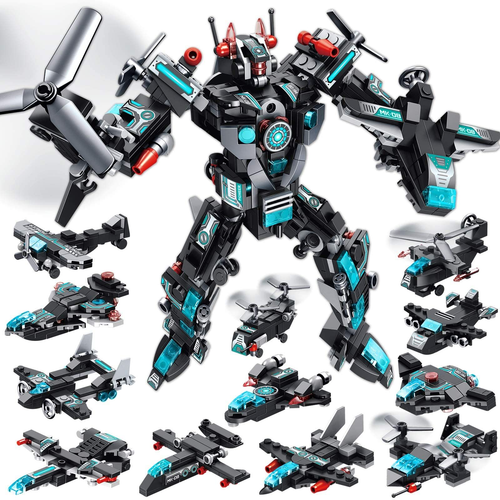 Arabest STEM Building Toys for Kids, 577pcs Robot Building Toys, 25-in-1 STEM Construction Learning Building Bricks, Engineering Blocks Kit Toys for Boys Girls Kids Age 6 7 8 9 10 11 12 Year Old