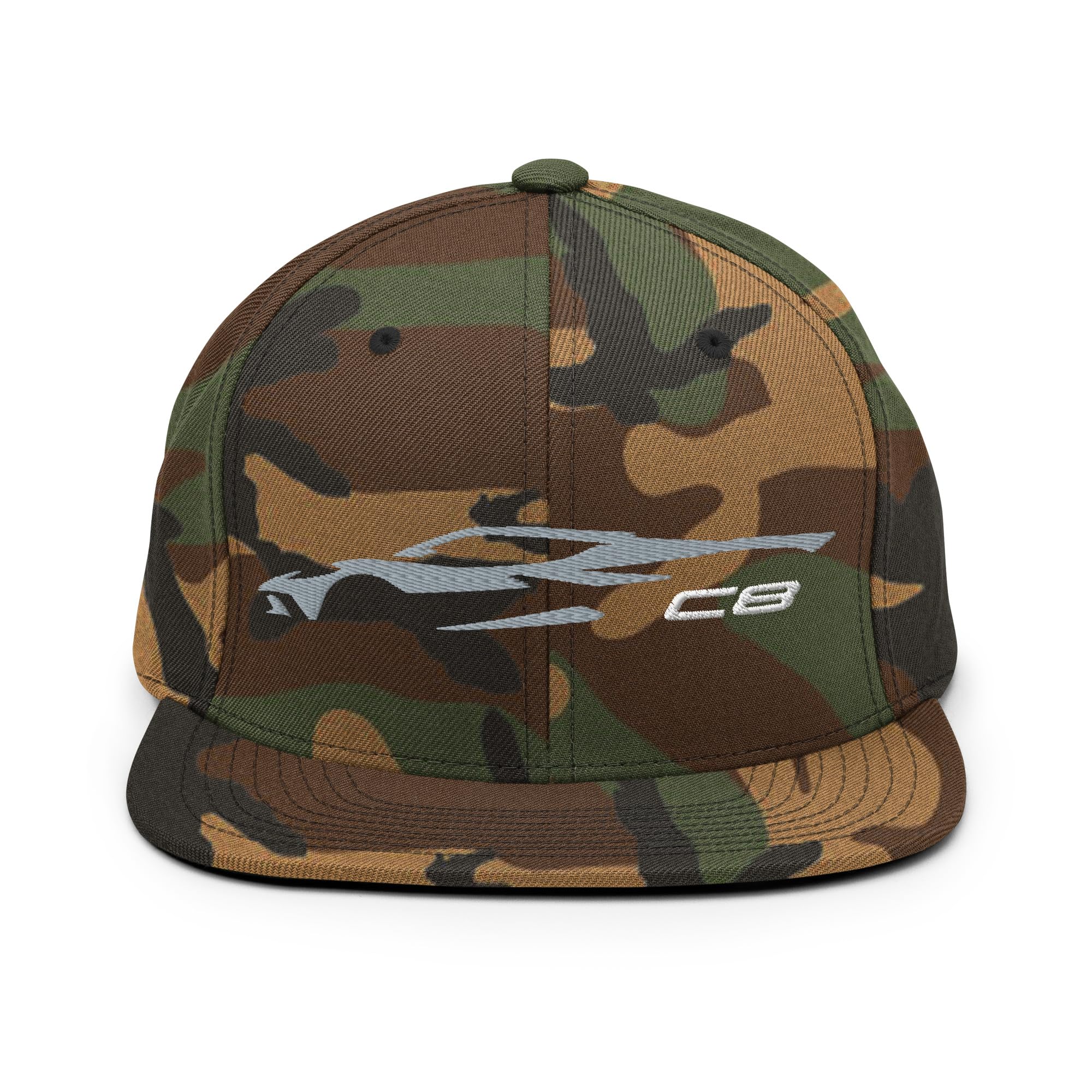 C8 kontur sylwetki, szaro-srebrny, czapka Vette Owner Snapback
