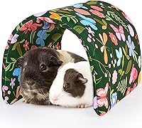 Bienbee Guinea Pig Tunnel Hideout - Washable Foldable Multi-Shape Toy for Bunnies Rabbits Ferrets Squirrels Forest Butterflies