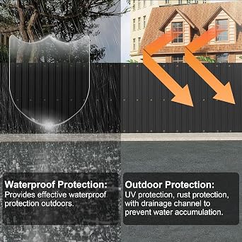 TEOV 24 Pack Metal Corrugated Roofing Sheets 115x45CM | 0.25mm Thick Trapezoidal Roof Plates Waterproof for Carports, Tool Sheds, Greenhouses & Wall Cladding (Black)