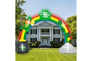 St. Patrick's Day Outdoor Decorations: Festive Giant Rainbow Arch and Leprechaun
