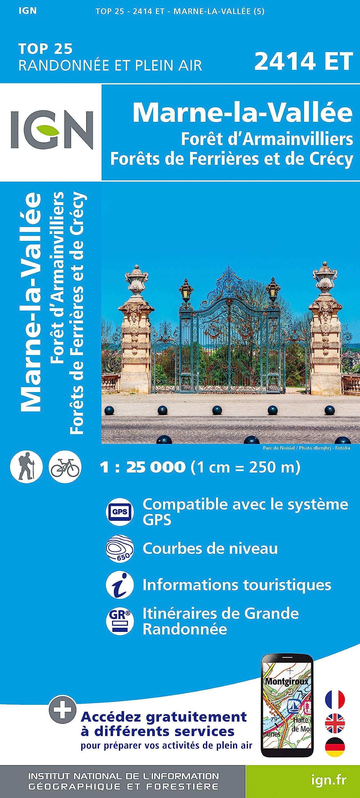 Marne-la-Vallée / Forêts Armainvilliers-Ferrières-Crécy gps: 2414ET (TOP 25)